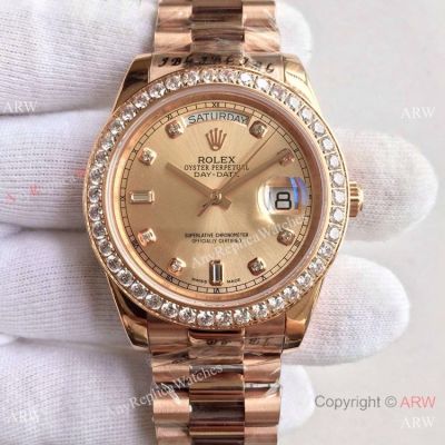 Swiss 3255 Rolex Presidential Diamond Bezel Replica Watch DDII 41mm